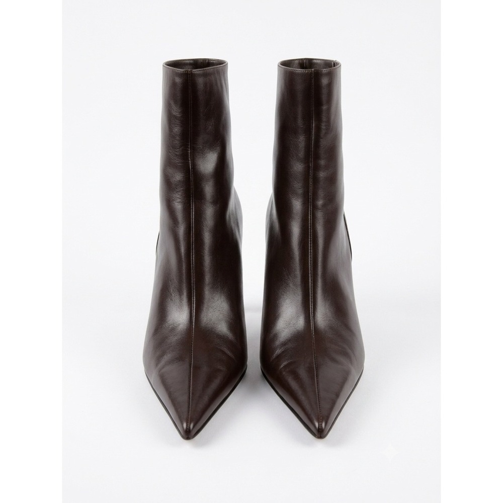 Vintage J. G. Hook Brown Leather Pointed Toe Kitten Heel Booties 9.5